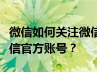 微信如何关注微信官方账号？微信如何关注微信官方账号？