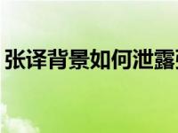 张译背景如何泄露张译出道经历和个人信息？