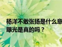 杨洋不敢张扬是什么意思？杨洋和Bridgette的恋情在网上曝光是真的吗？