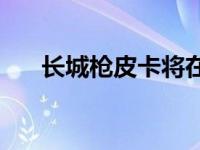 长城枪皮卡将在安徽上市12.68万元起