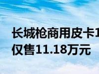 长城枪商用皮卡10月24日上市 汽油刘国8AT仅售11.18万元