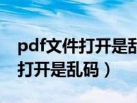 pdf文件打开是乱码如何转换文字（pdf文件打开是乱码）