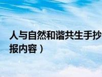 人与自然和谐共生手抄报内容简单（人与自然和谐共生手抄报内容）