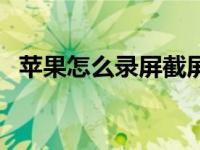 苹果怎么录屏截屏（苹果怎么录屏怎么录）