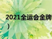 2021全运会金牌奖（2021全运会金牌榜最新）