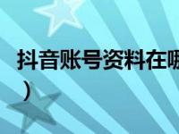 抖音账号资料在哪里改（抖音账号资料怎么看）