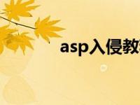 asp入侵教程（asp入门教程）