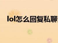 lol怎么回复私聊消息（lol怎么回复私聊）