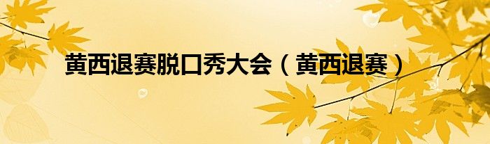 黄西美国白宫脱口秀中英字幕_黄西脱口秀大会_脱口秀笑星黄西