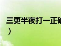 三更半夜打一正确数字（三更半夜打一个生肖）