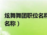 炫舞舞团职位名称一套四个字（炫舞舞团职位名称）