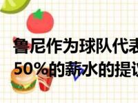 鲁尼作为球队代表反对俱乐部提出的延迟支付50%的薪水的提议