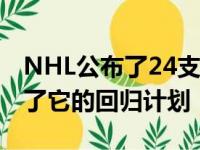 NHL公布了24支球队的季后赛模式 详细说明了它的回归计划