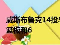 威斯布鲁克14投5,3分2投0中,得到17分,10个篮板和6