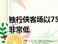 独行侠客场以75比106不敌掘金全队命中率非常低