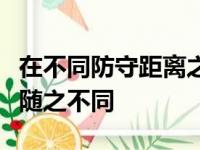 在不同防守距离之下库里的三分球命中率也是随之不同