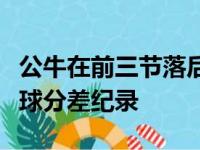 公牛在前三节落后的情况下打出的队史最大赢球分差纪录