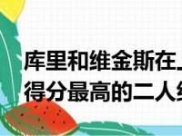 库里和维金斯在上赛季合计砍下3335分是总得分最高的二人组