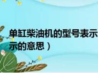 单缸柴油机的型号表示的意思是什么（单缸柴油机的型号表示的意思）