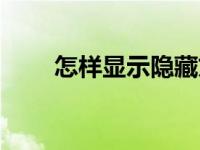 怎样显示隐藏文件（怎么隐藏文件）