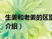 生姜和老姜的区别是什么（生姜和老姜的区别介绍）