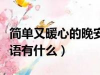 简单又暖心的晚安心语（简单又暖心的晚安心语有什么）