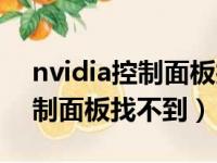 nvidia控制面板找不到显示功能（nvidia控制面板找不到）