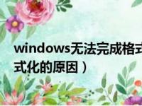 windows无法完成格式化怎么回事（windows无法完成格式化的原因）