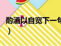 酌酒以自宽下一句（酌酒以自宽下一句是什么）