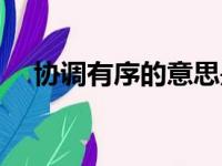 协调有序的意思是什么（协调有序解释）