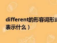 different的形容词形式是什么意思（different改成形容词表示什么）