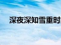 深夜深知雪重时闻折竹声（时闻折竹声）