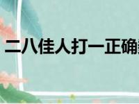 二八佳人打一正确数字（二八佳人打一数字）