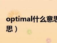 optimal什么意思中文翻译（optimal什么意思）