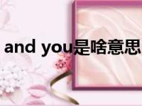 and you是啥意思（and you什么意思中文）