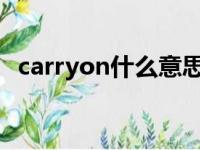 carryon什么意思（karry on是什么意思）