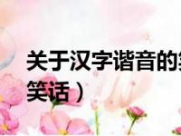 关于汉字谐音的笑话20字（关于汉字谐音的笑话）