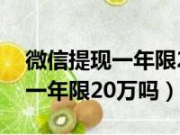 微信提现一年限20万吗是真的吗（微信提现一年限20万吗）