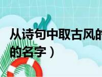 从诗句中取古风的名字四字（从诗句中取古风的名字）