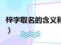 梓字取名的含义和寓意男孩（梓字取名的含义）