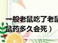 一般老鼠吃了老鼠药多久有效果（老鼠吃了老鼠药多久会死）