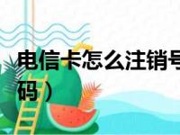 电信卡怎么注销号码网上（电信卡怎么注销号码）