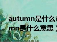 autumn是什么意思英文翻译成中文（autumn是什么意思）