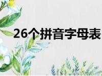 26个拼音字母表（26个拼音字母顺序表）