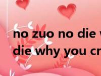 no zuo no die why you try（no zuo no die why you cry）