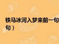 铁马冰河入梦来前一句前一句是什么（铁马冰河入梦来前一句）