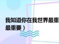 我知道你在我世界最重要是什么歌伴奏（我知道你在我世界最重要）