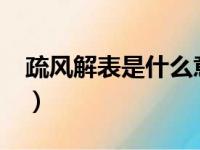 疏风解表是什么意思?（疏风解表是什么意思）