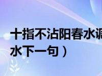 十指不沾阳春水调侃的下一句（十指不沾春阳水下一句）