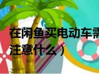 在闲鱼买电动车需要注意什么（买电动车需要注意什么）